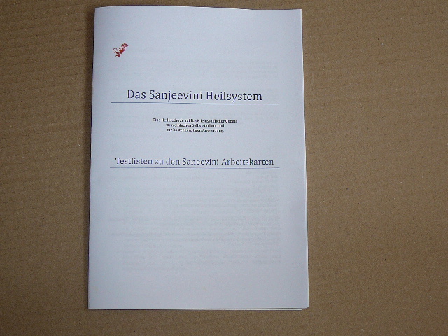P1040148 Saneevini Kurzanleitung inkl. Testlisten
