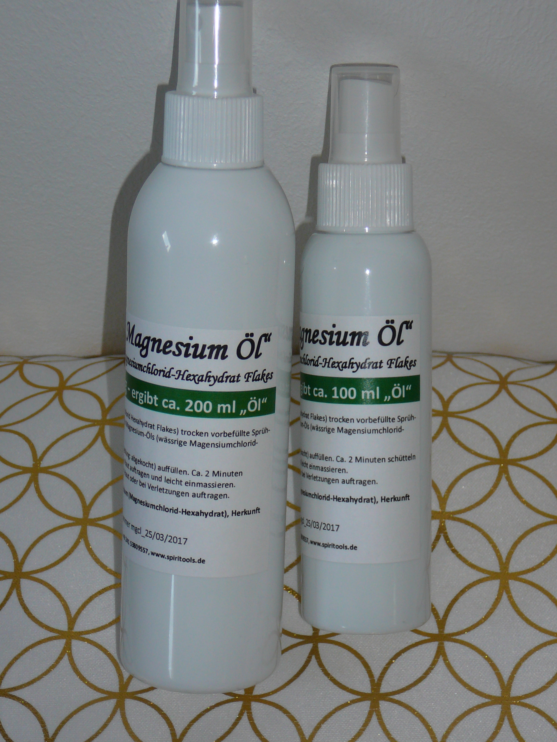MagensiumoelSprays "Magenesiumöl" in der Sprühflasche (Magnesiumchlorid, trocken zum Selbstansetzen)