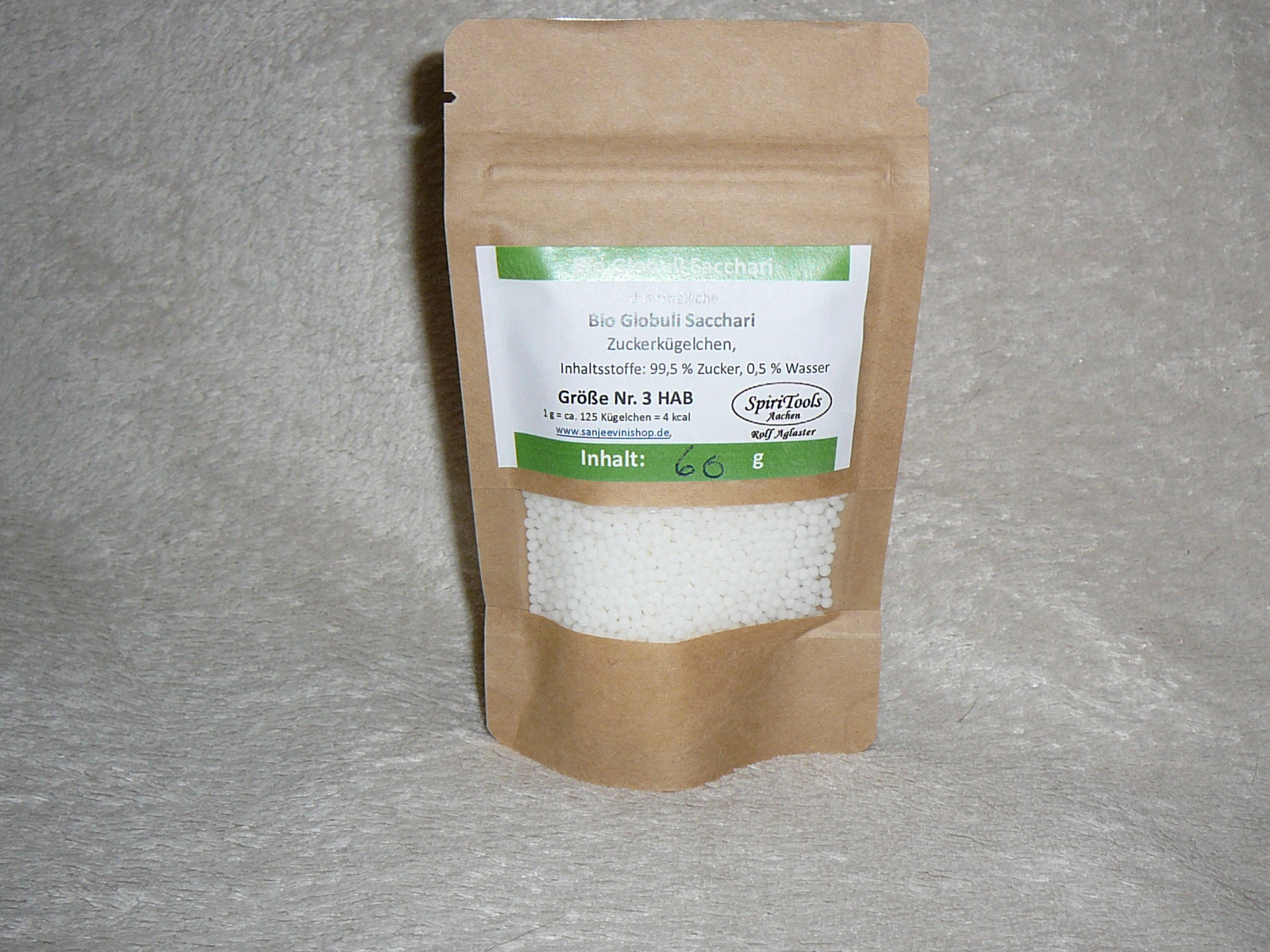 P1040424 Neutrale Bio-Globuli laktosefrei, 50g Nr. 3 HAB im Standbodenbeutel