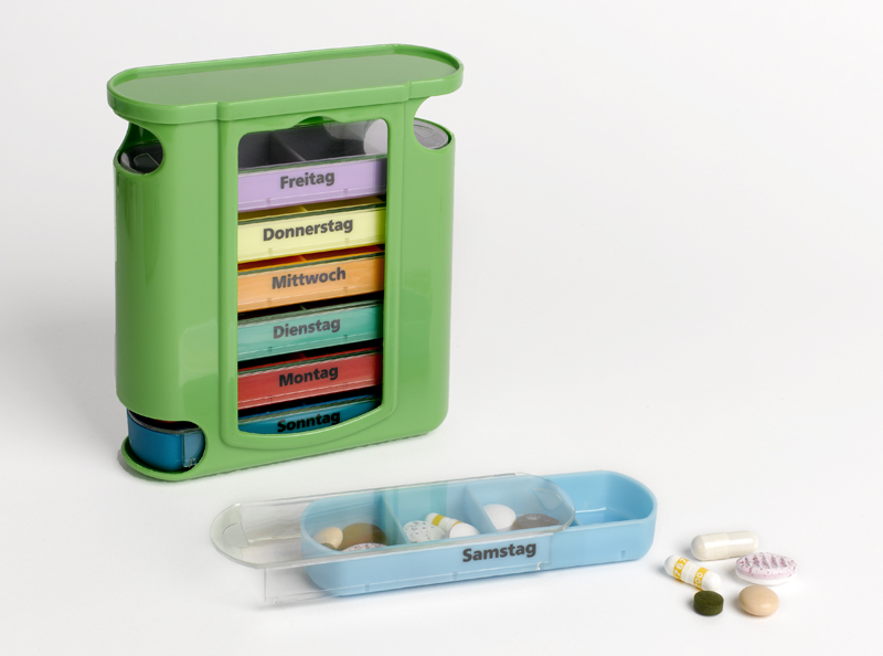 Pillbox_7Tage Tablettendose - 7-Tage-Spender - 4 Fächer/Tag